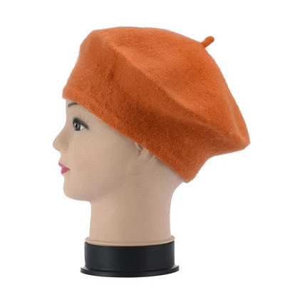 Beebid Lapsed Tüdrukud Barett Prantsuse Kunstnik Soe Villane Talvine Nokamüts Retro Vintage Tavaline Barett Ühevärviline Elegantne