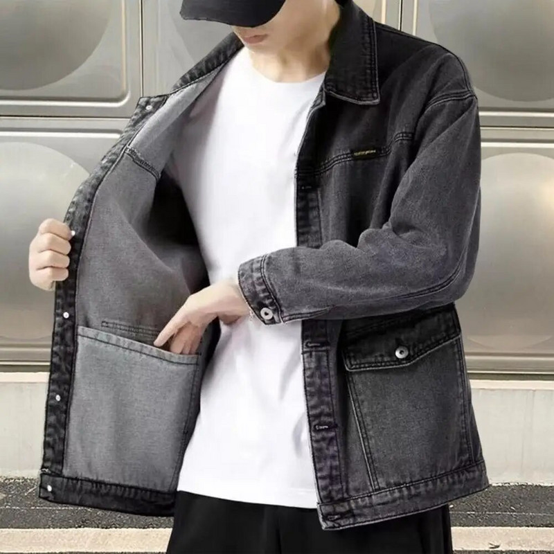 Palton pentru bărbați cu rever cu mâneci lungi cu un singur piept, cu nasturi, calduroase, casual, cu cusături ferme, pentru bărbați, de toamnă, pentru muncă