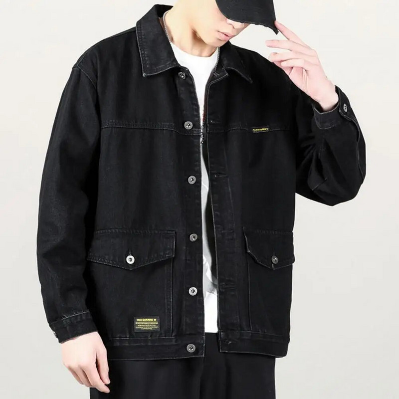 Palton pentru bărbați cu rever cu mâneci lungi cu un singur piept, cu nasturi, calduroase, casual, cu cusături ferme, pentru bărbați, de toamnă, pentru muncă