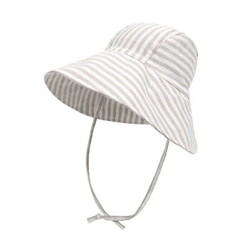 Бебешка слънчева шапка с голяма периферия Лятна пролет Детска шапка с кофа за момичета Момчета Памучно бельо Детска шапка Плажни детски шапки за пътуване Шапки 2M-4Y