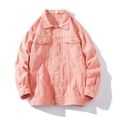 Nouă jachetă de denim de primăvară toamnă pentru bărbați, de culoare solidă, din bumbac, ocazional, îmbrăcăminte de stradă hip hop, îmbrăcăminte exterioară, haină pentru cuplu.