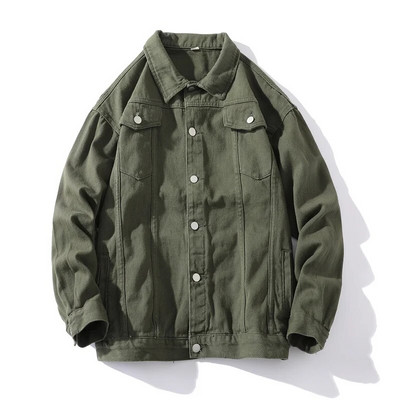 Nouă jachetă de denim de primăvară toamnă pentru bărbați, de culoare solidă, din bumbac, ocazional, îmbrăcăminte de stradă hip hop, îmbrăcăminte exterioară, haină pentru cuplu.