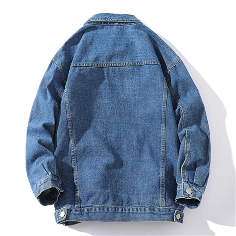 Nouă jachetă de denim de primăvară toamnă pentru bărbați, de culoare solidă, din bumbac, ocazional, îmbrăcăminte de stradă hip hop, îmbrăcăminte exterioară, haină pentru cuplu.