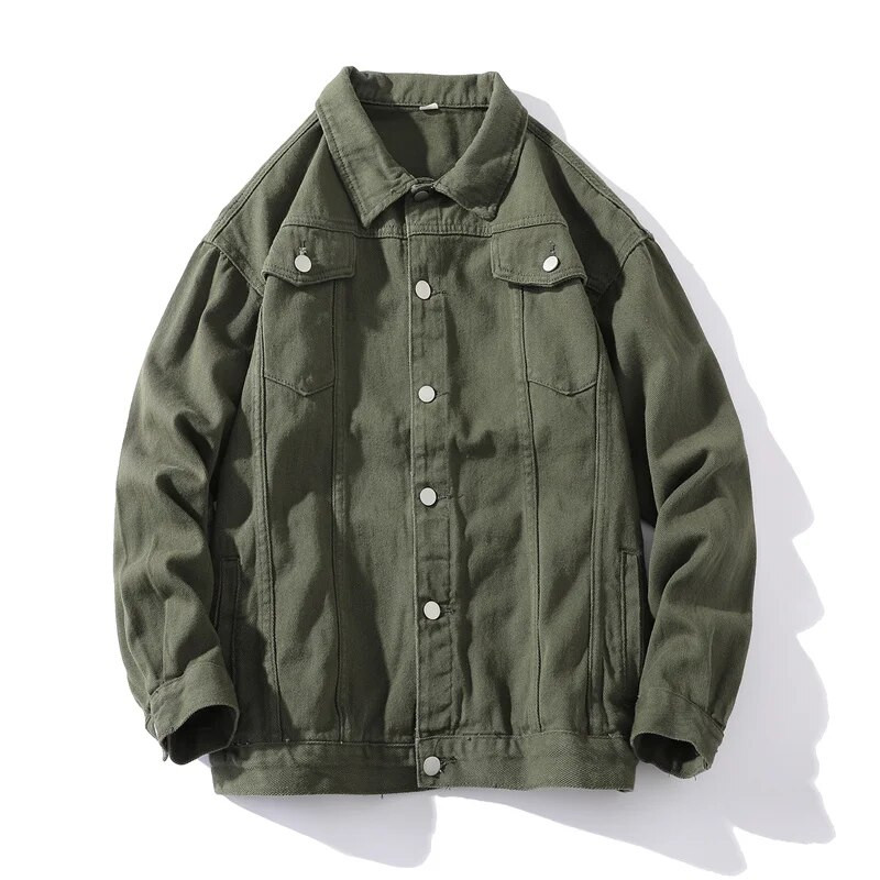 Nouă jachetă de denim de primăvară toamnă pentru bărbați, de culoare solidă, din bumbac, ocazional, îmbrăcăminte de stradă hip hop, îmbrăcăminte exterioară, haină pentru cuplu.