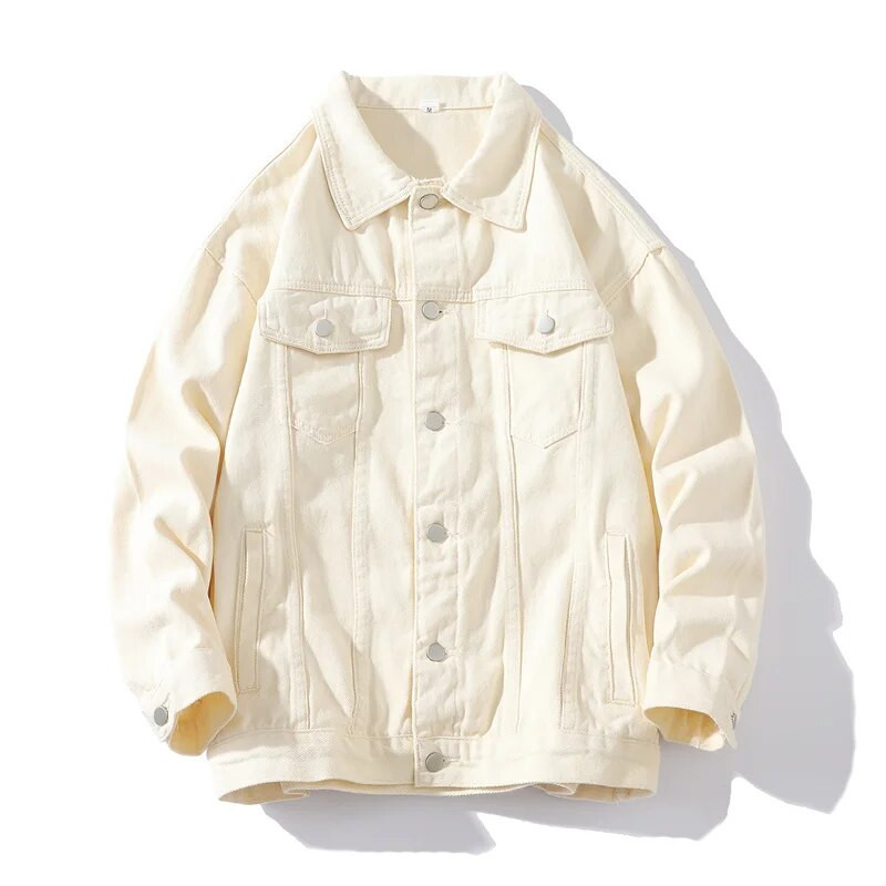Nouă jachetă de denim de primăvară toamnă pentru bărbați, de culoare solidă, din bumbac, ocazional, îmbrăcăminte de stradă hip hop, îmbrăcăminte exterioară, haină pentru cuplu.