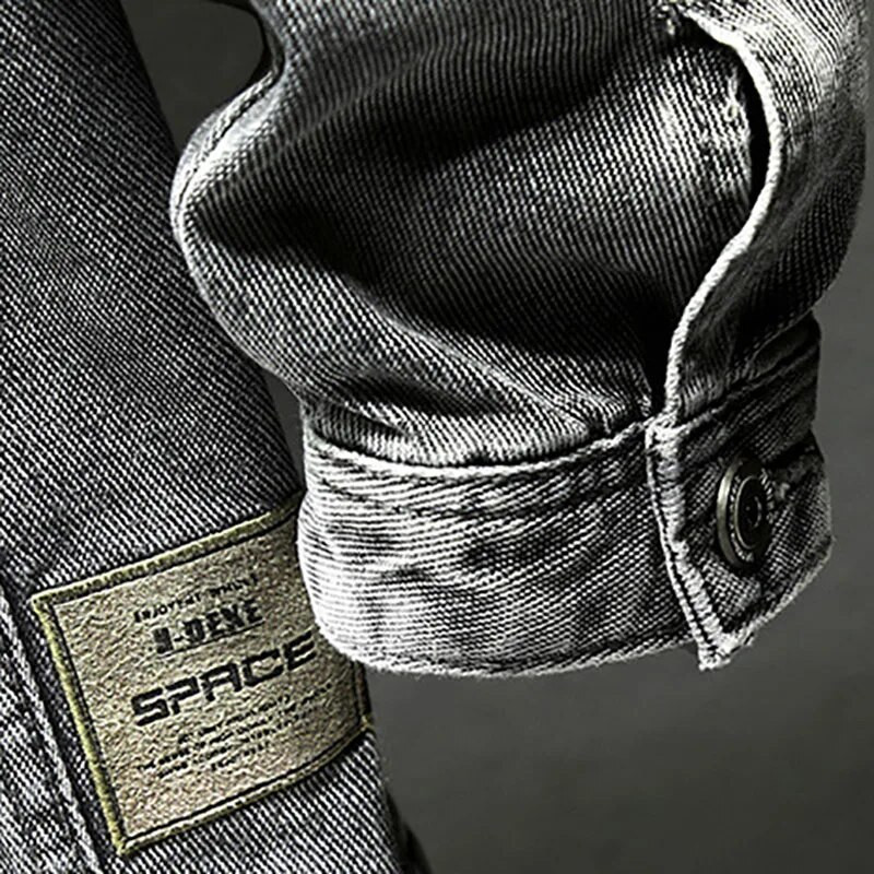 Džínsová bunda Vintage Multi Bag Zip Front Jacket Men Taktická vetrovka Praná bavlnená kapucňa Kabát Outwear pre chlapcov Móda