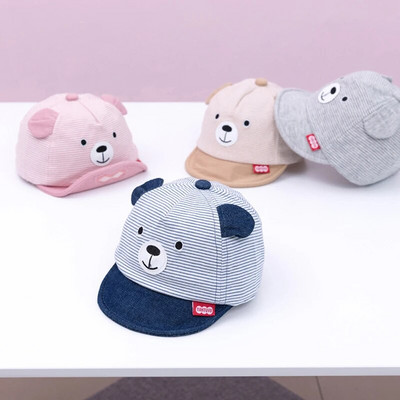 Șapcă de baseball pentru bebeluș ursuleț Nou primăvară vară drăguț de desene animate pălărie de soare solidă băieți fete șapci snapback din bumbac pălărie de pescuit hip hop pentru copii 3-12 m