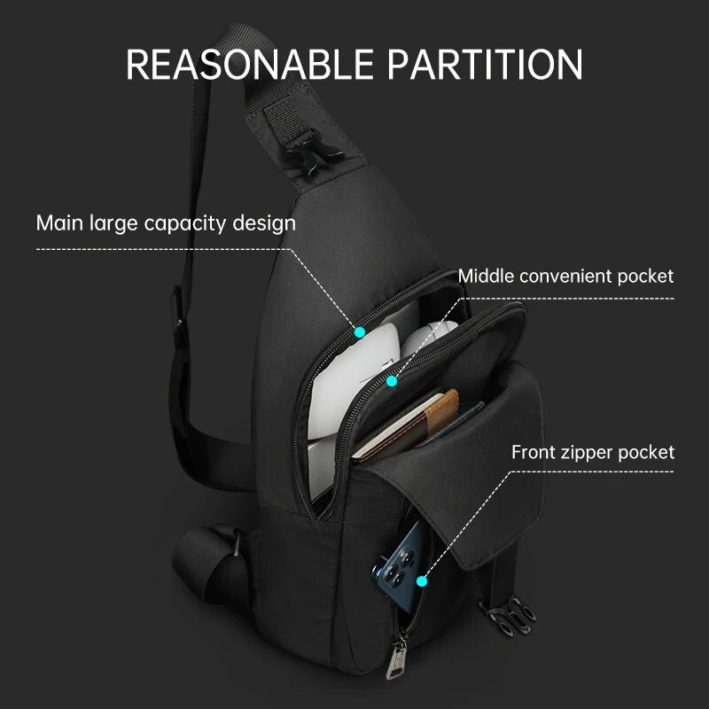 Garanție pe viață, geantă pentru bărbați, geantă de marcă rezistentă la stropire, Mini Ipad, cu bani mobili, pentru telefon, curea pentru piept, geantă mică pentru bărbați