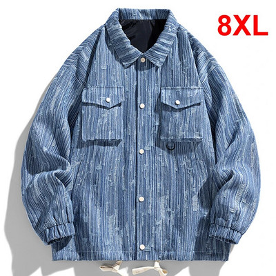 Cargo traper jakna Muški vintage jean kaput velike veličine 8XL Modni ležerni traper kaput muške velike veličine 8XL