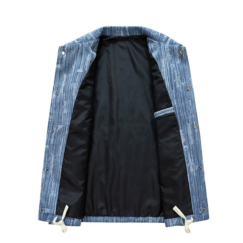 Pánska rifľová bunda Cargo Vintage Jean Coat Plus Size 8XL Módny ležérny rifľový kabát pre mužov, veľká veľkosť 8XL