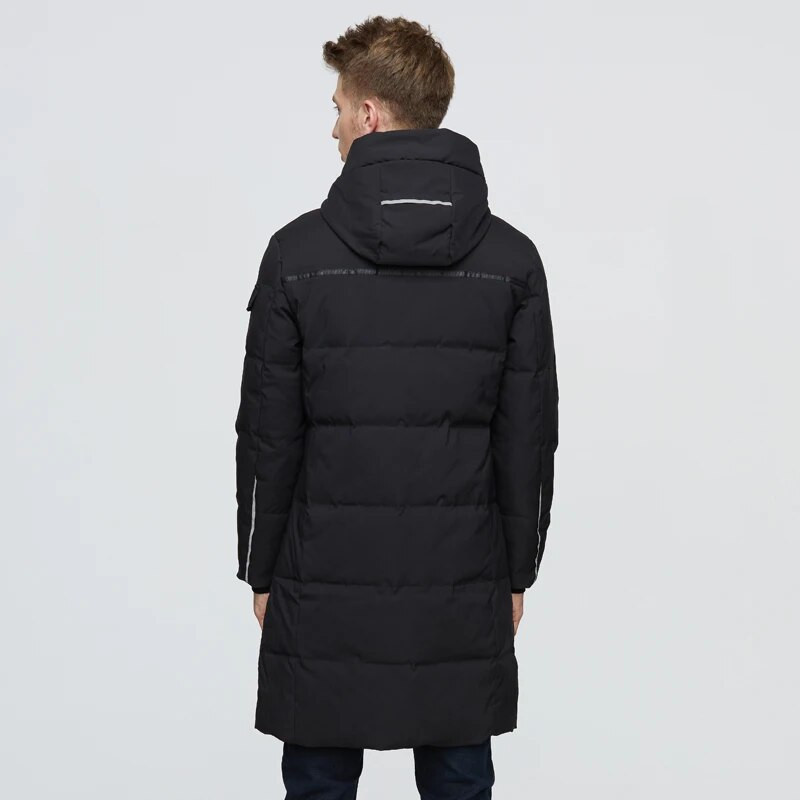 2023 m. žiemos vyriška ilga pūkinė striukė su gobtuvu Aukštos kokybės laisvas baltas pūkų paltas Vyriškas storas šiltas žieminis pūkinis parkas Vyriškas sniego paltas