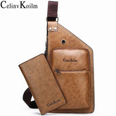 Celinv Koilm, marcă celebră, geantă pentru bărbați, din piele, pentru piept pentru bărbați, la modă, geantă de călătorie simplă, pentru tineret.
