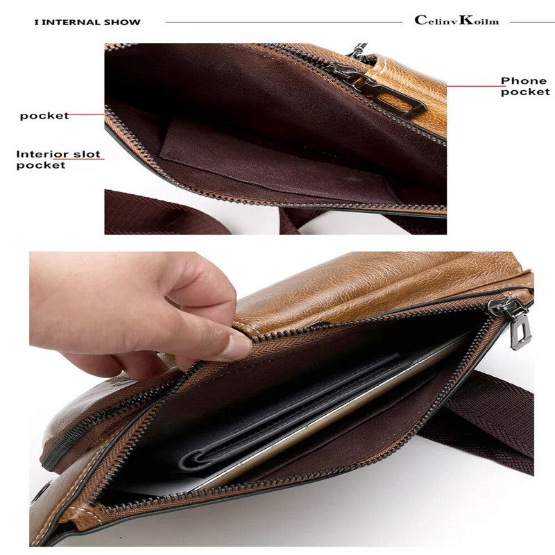 Celinv Koilm, marcă celebră, geantă pentru bărbați, din piele, pentru piept pentru bărbați, la modă, geantă de călătorie simplă, pentru tineret.