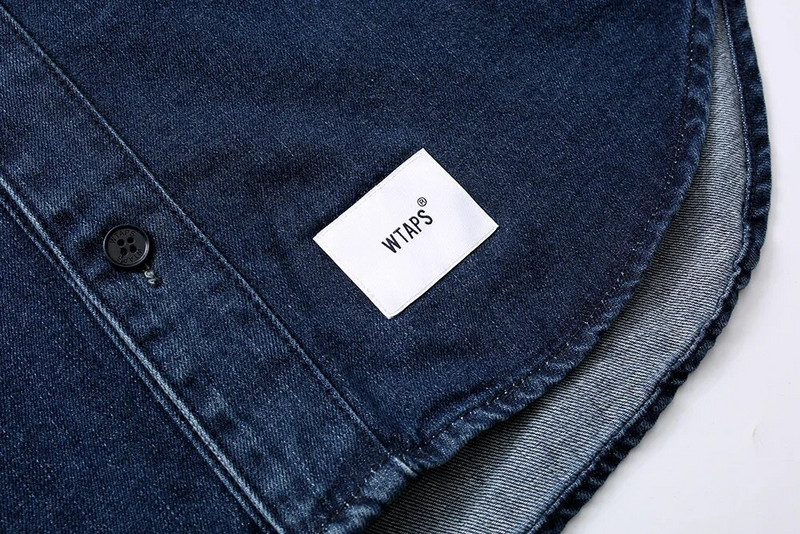 Mestské chlapčenské modré džínsové bundy Wtaps pre mužov a ženy, 1:1 prané jednoradové košele, kovbojské džínsy, kabáty, japonské