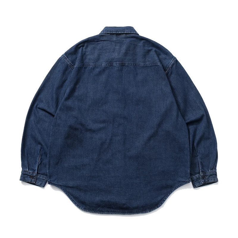 Mestské chlapčenské modré džínsové bundy Wtaps pre mužov a ženy, 1:1 prané jednoradové košele, kovbojské džínsy, kabáty, japonské