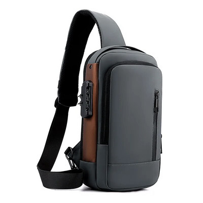 Pánske tašky cez rameno Geestock, vodotesná USB crossbody Oxfordská taška, proti krádeži, krátka cestovná taška cez rameno, náprsná taška cez rameno