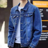 Pánsky džínsový kabát, jesenný, modrý, na gombíky, džínsové bundy, pánske, zimné, nadrozmerné, doprava zadarmo, pánske oblečenie, ležérny, z látky G