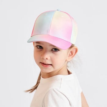 Нова детска бейзболна шапка с цветна шапка с вратовръзка за слънце Пролет Лято Момичета Момчета Бейзболни шапки Външна регулируема козирка Бебешки шапки