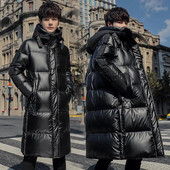 Jachetă de iarnă pentru bărbați, ocazional, cu glugă, cu glugă, 90% jachete din puf de rață albă, pentru bărbați de vârstă mijlocie.