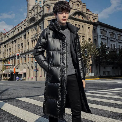 Jachetă de iarnă pentru bărbați, ocazional, cu glugă, cu glugă, 90% jachete din puf de rață albă, pentru bărbați de vârstă mijlocie.