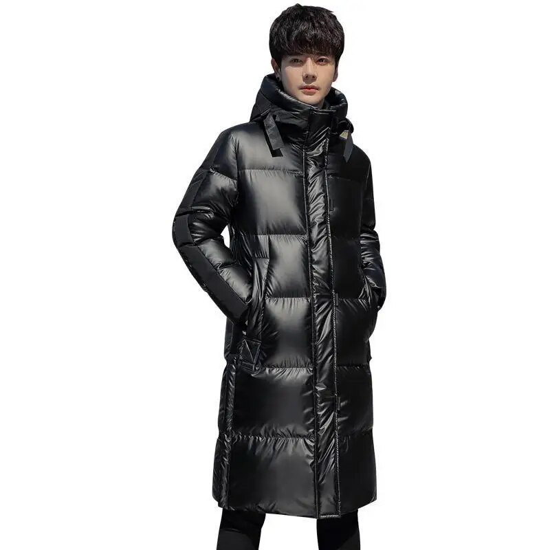 Jachetă de iarnă pentru bărbați, ocazional, cu glugă, cu glugă, 90% jachete din puf de rață albă, pentru bărbați de vârstă mijlocie.