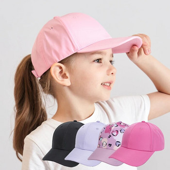 Модна детска бейзболна шапка за момичета, момчета, шапка за слънце, шапки с куха задна опашка, детски хип-хоп шапки, регулируеми шапки с кости