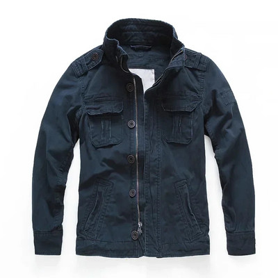 Jachetă militară pentru bărbați M65 din denim jachete retro cargo cu mai multe buzunare în aer liber Camo Topuri câmp ocazional modă drumeții paltoane uniforme