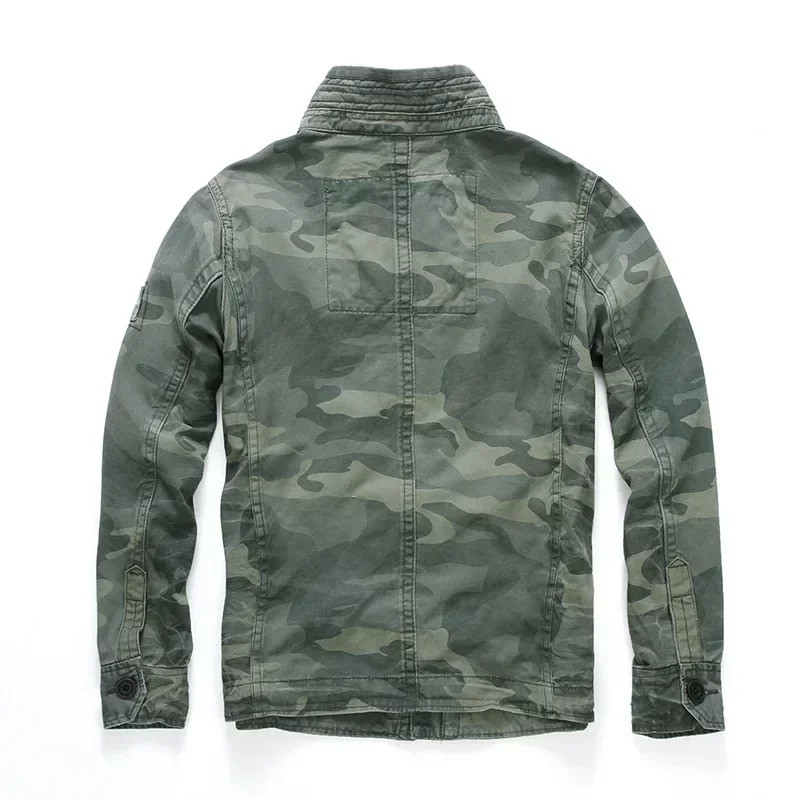 Jachetă militară pentru bărbați M65 din denim jachete retro cargo cu mai multe buzunare în aer liber Camo Topuri câmp ocazional modă drumeții paltoane uniforme
