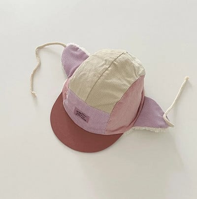 4-6 г. зимна детска шапка бейзболни шапки от рипсено кадифе с подплата от пачуърк топла шапка 50-52 см