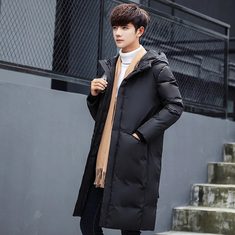 2023 páperové parky pánske dlhé bundy zahusťujú vetrovku pánske teplé bundy s kapucňou pánske biele kačacie páperové vysoko kvalitné zimná páperová bunda