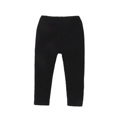 Leggings pentru bebeluși fetițe băieți cu model vertical, talie elastică, culoare uni, reglabilă, îmbrăcăminte simplă de primăvară 0-18 m