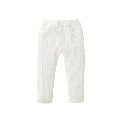 Leggings pentru bebeluși fetițe băieți cu model vertical, talie elastică, culoare uni, reglabilă, îmbrăcăminte simplă de primăvară 0-18 m