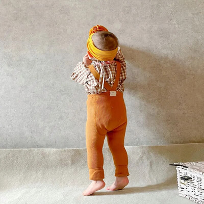 Modele spaniole de primăvară și toamnă, bretele cu talie înaltă, pantaloni tăiați, jambiere pentru bebeluși cu fundul mare, jambiere pentru bebeluși