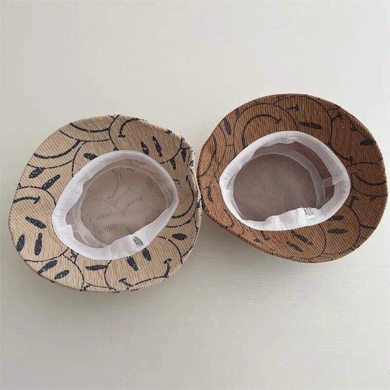 Roztomilý vzor detský klobúk s plnou potlačou a širokým okrajom pre chlapcov a dievčatá, ochrana pred slnkom, rybársky klobúk, detská plážová čiapka s panamskými čiapkami