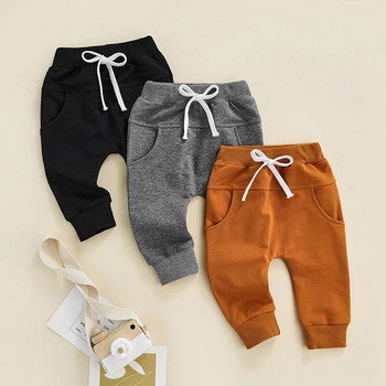 6 Χρώματα Άνοιξη Φθινόπωρο νήπιο Νεογέννητο μωρό αγόρι κοριτσάκι Παντελόνι μασίφ παντελόνι με κορδόνι τσέπη μακρύ παντελόνι Pantalon για βρεφικά ρούχα