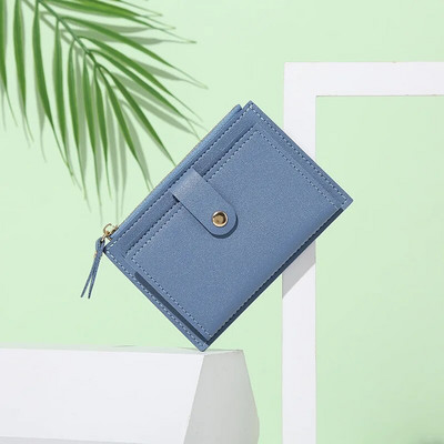Portofele simple Poșetă din piele PU pentru femei Mini Hasp Solid Multi-Cards Holder Portofele scurte pentru monede Portofel mic subțire Genți cu fermoar