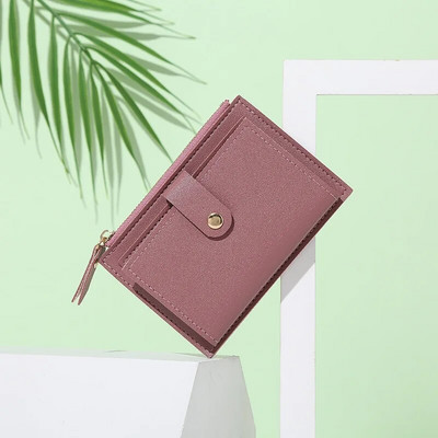 Portofele simple Poșetă din piele PU pentru femei Mini Hasp Solid Multi-Cards Holder Portofele scurte pentru monede Portofel mic subțire Genți cu fermoar