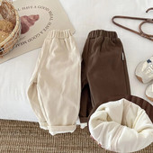 Pantaloni căptușiți cu lână, iarna caldă, pentru bebeluși, băieți și fete, pentru copii mici, pantaloni drepti de pluș