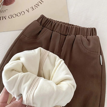 Παντελόνι με φλις, ζεστό χειμωνιάτικο παιδικό μωρό για αγόρια και κορίτσια, νήπιο Παιδικό μασίφ ίσιο βελούδινο παντελόνι