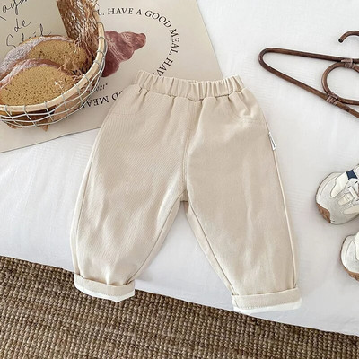 Pantaloni căptușiți cu lână, iarna caldă, pentru bebeluși, băieți și fete, pentru copii mici, pantaloni drepti de pluș