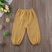 Bebeluş Sugar Copil Bebeluş Fetiţe Băiat Pantaloni din bumbac şifonat Pantaloni de flori vintage Pantaloni cu jambiere Pantaloni uni 6M-4T
