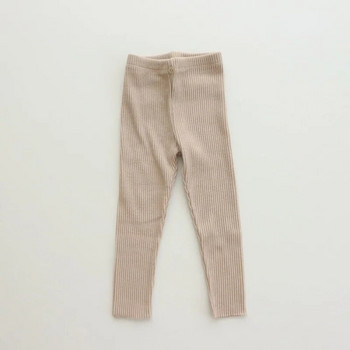 4288A Корейски бебешки панталони 2023 Пролет Есен Едноцветни клинове за момичета Прости универсални панталони за момчета 0-3 години Бебешки панталони