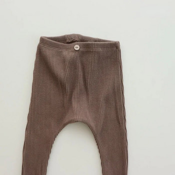 4288A Корейски бебешки панталони 2023 Пролет Есен Едноцветни клинове за момичета Прости универсални панталони за момчета 0-3 години Бебешки панталони