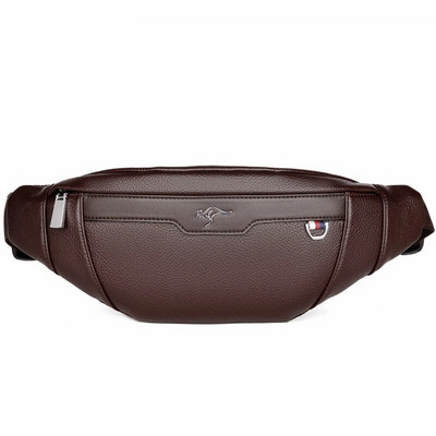 Pánska PU náprsná taška odolná voči opotrebovaniu, multifunkčná taška cez rameno na slúchadlá, vodotesná čierna taška na mobilný telefón