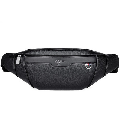 Pánska PU náprsná taška odolná voči opotrebovaniu, multifunkčná taška cez rameno na slúchadlá, vodotesná čierna taška na mobilný telefón