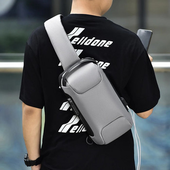 Ανδρική αδιάβροχη τσάντα χιαστί USB Oxford Αντικλεπτική τσάντα ώμου τσάντα πολλαπλών λειτουργιών Short Travel Messenger στήθος για άνδρες