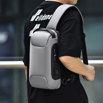 Ανδρική αδιάβροχη τσάντα χιαστί USB Oxford Αντικλεπτική τσάντα ώμου τσάντα πολλαπλών λειτουργιών Short Travel Messenger στήθος για άνδρες