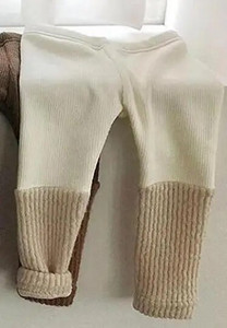 Detské unisex zimné plyšové legíny, detské ležérne úzke nohavice, jednoduché pruhované, nové renderované nohavice, rebrované, teplé, mäkké, elastické nohavice