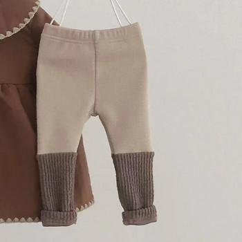 Baby Unisex Χειμερινό βελούδινο κολάν Παιδικό καθημερινό στενό παντελόνι Απλό ριγέ νέο παντελόνι Render με ραβδώσεις Ζεστό μαλακό παντελόνι ελαστικότητας