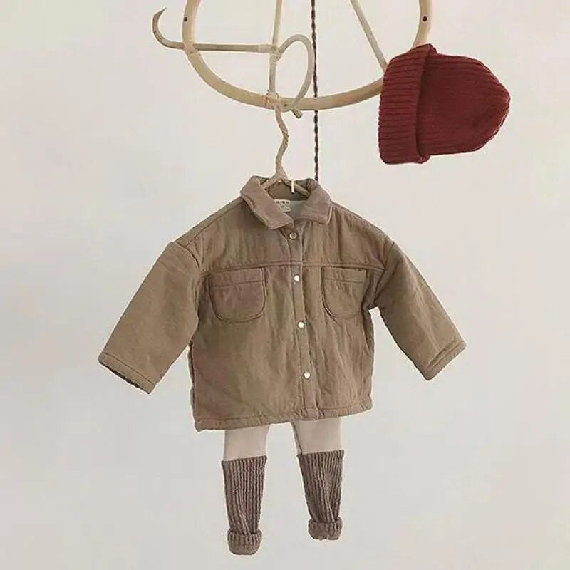 Detské unisex zimné plyšové legíny, detské ležérne úzke nohavice, jednoduché pruhované, nové renderované nohavice, rebrované, teplé, mäkké, elastické nohavice